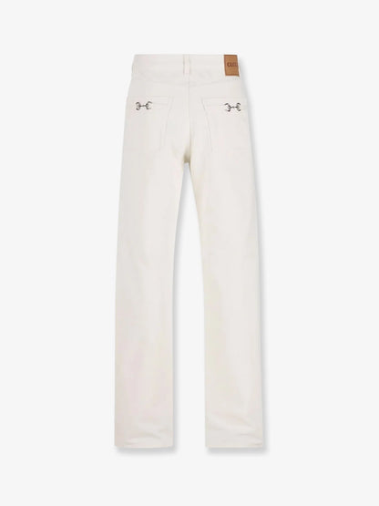 Gucci Denim Trousers With Metal Horsebit Detail On The Back
