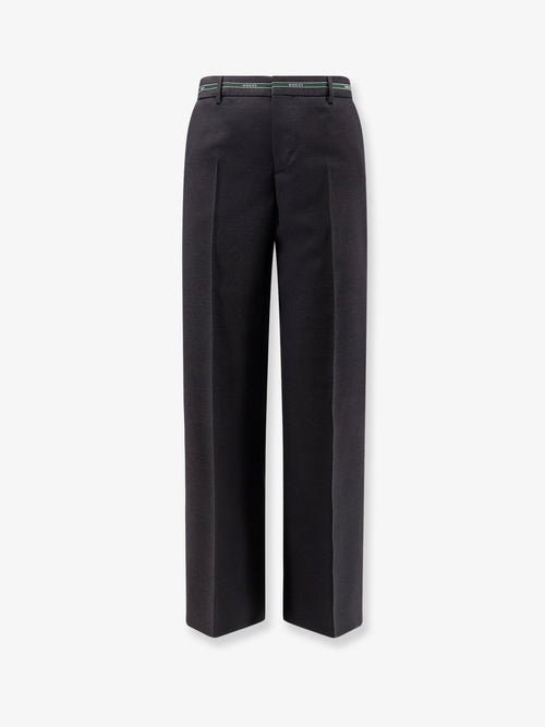 Gucci Wool trousers with Gucci detail - Dark Grey Green Mc