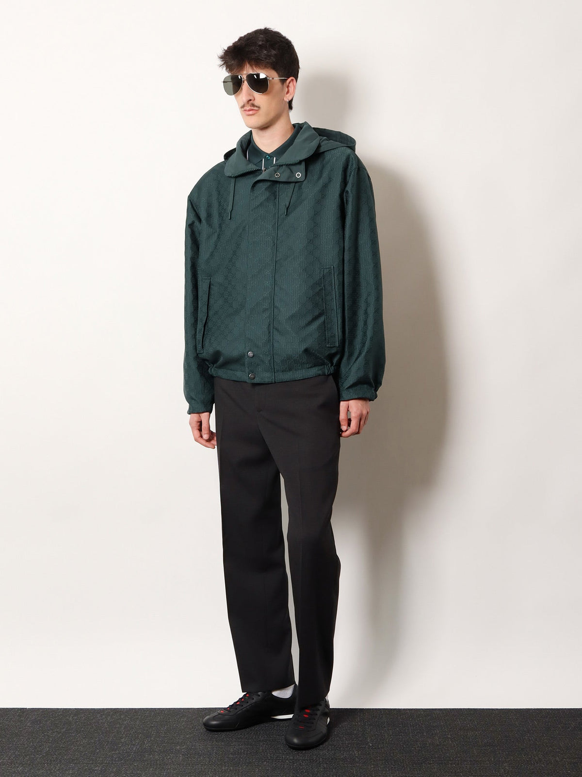 Gucci Wool trousers with Gucci detail - Dark Grey Green Mc