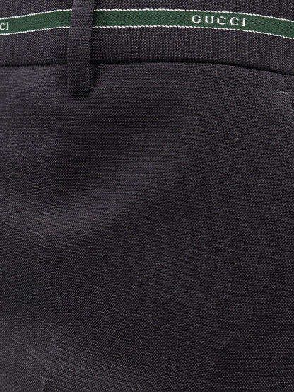 Gucci Wool Trousers With Gucci Detail