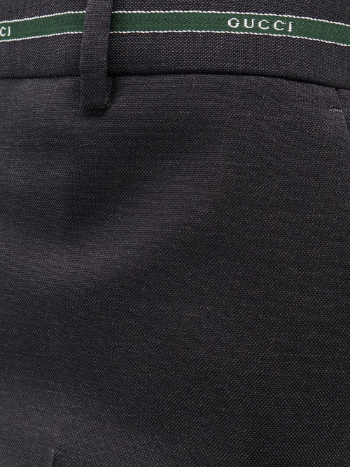 Gucci Wool trousers with Gucci detail - Dark Grey Green Mc