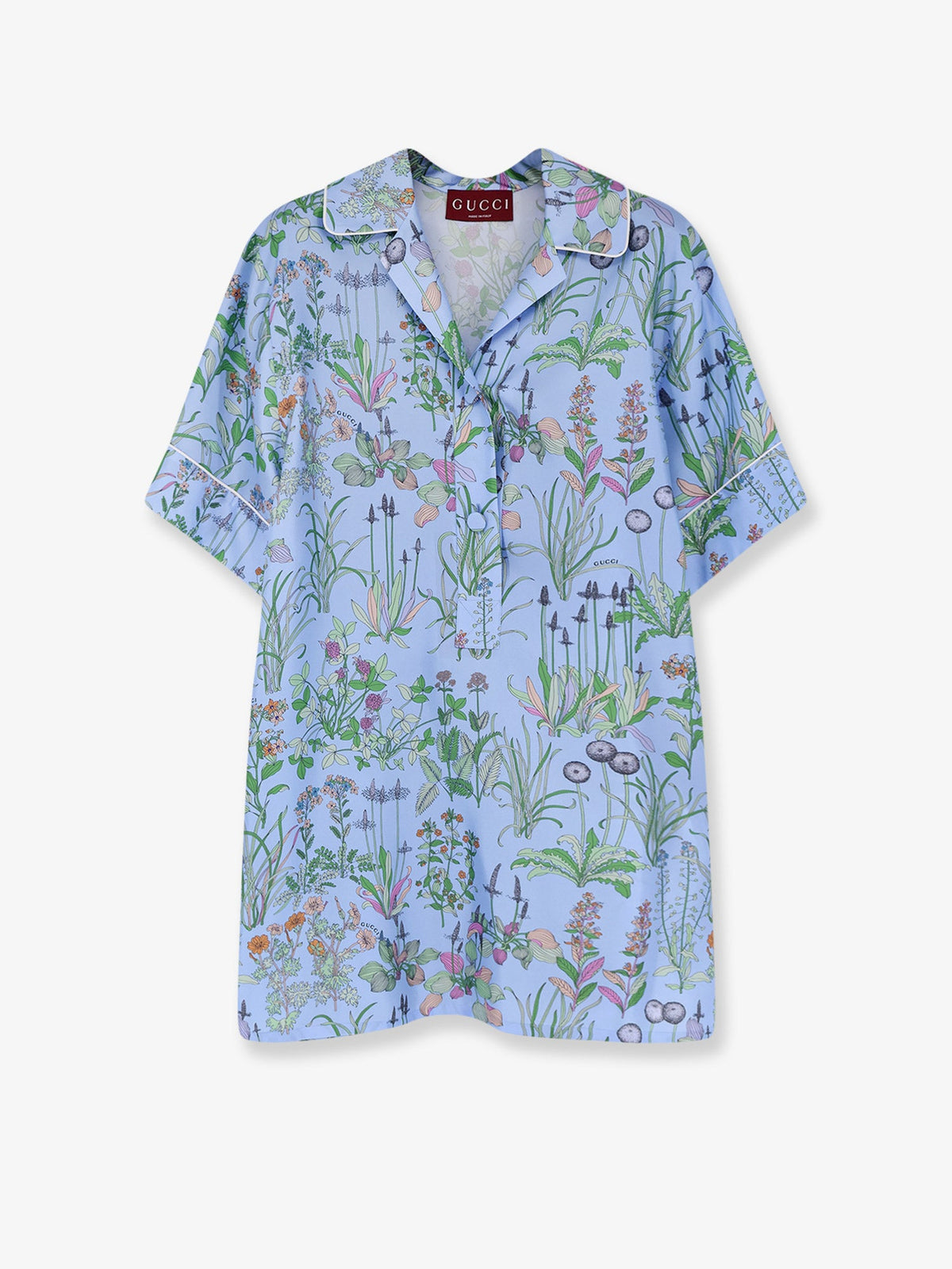 Gucci Printed silk shirt - Azure Ivory Mc