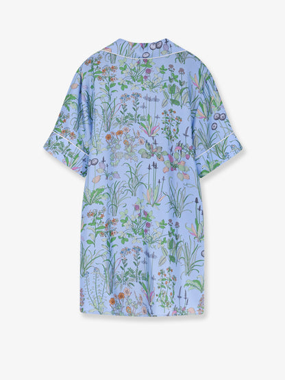 Gucci Printed silk shirt - Azure Ivory Mc