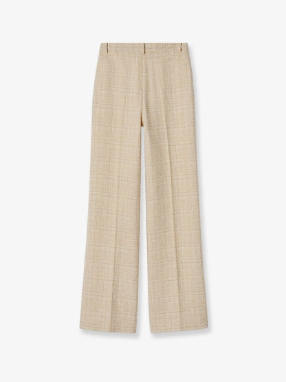 Gucci Cotton blend trousers with checked pattern - Beige White