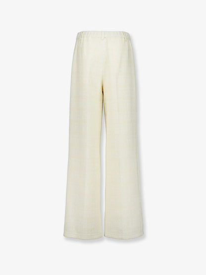 Gucci Cotton Blend Trousers With Checked Pattern
