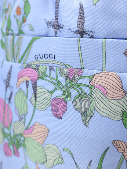 Gucci Printed silk shorts - Azure Ivory Mc