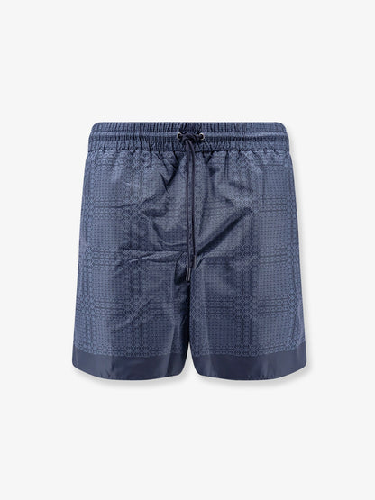 Gucci Nylon swim trunks with all-over Gucci Incrocio print - Blu Navy Blu Royal