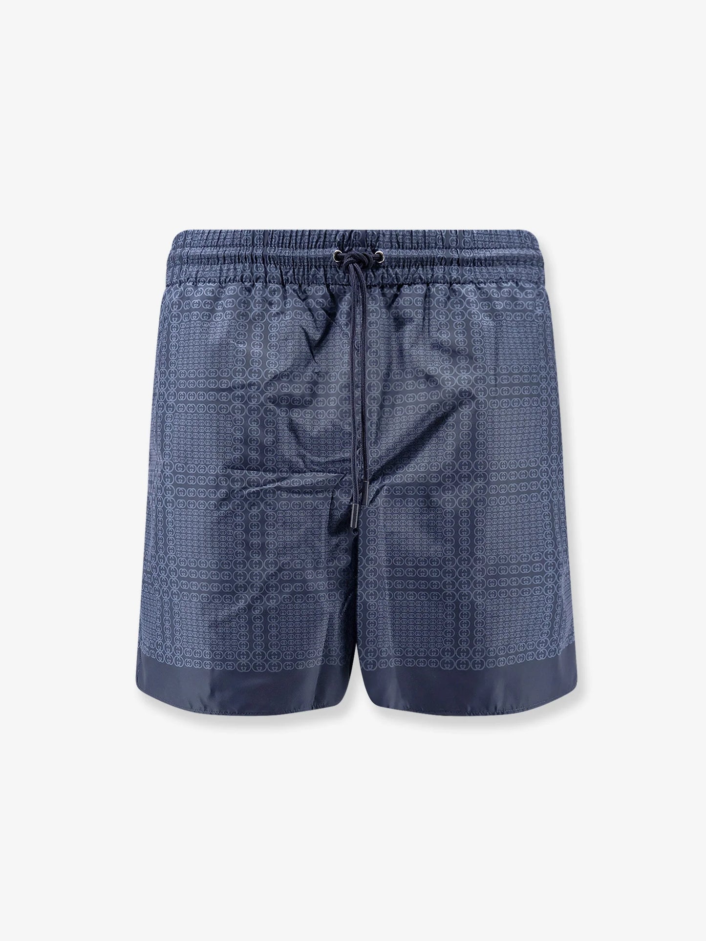 Gucci Nylon Swim Trunks With All Over Gucci Incrocio Print