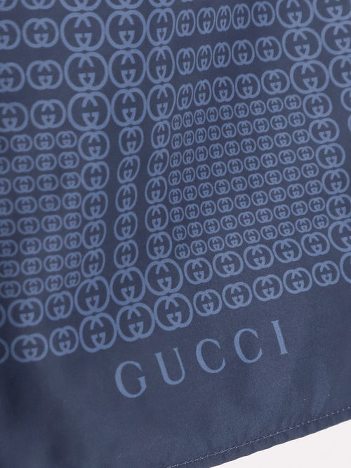 Gucci Nylon swim trunks with all-over Gucci Incrocio print - Blu Navy Blu Royal