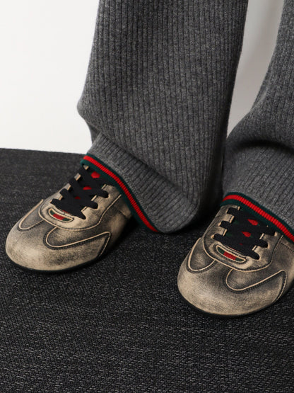 Gucci Gucci Shift délavé leather sneakers - Black
