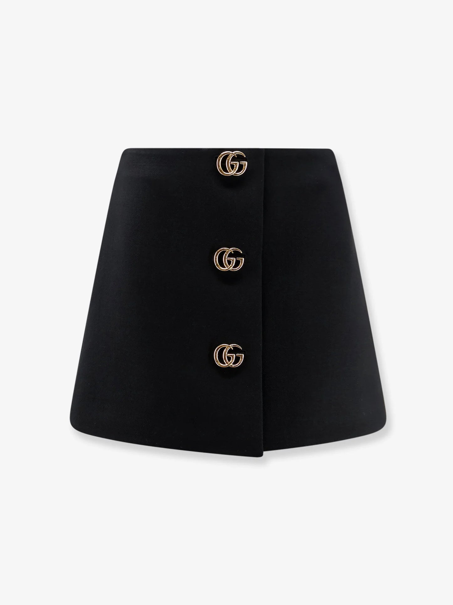Gucci Wool Crêpe Skirt With Double G Button
