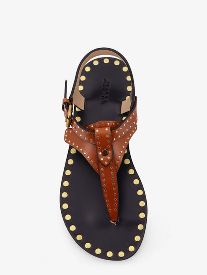 Isabel Marant Joonya flat leather sandals - Cognac