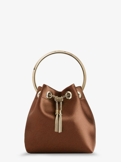 Jimmy Choo Bonbon Bucket Bag In Mirrored Fabric