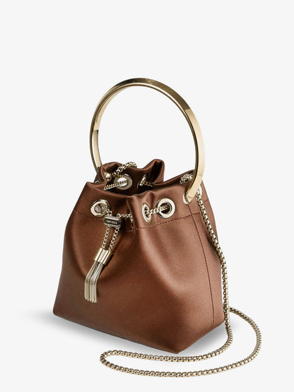 Jimmy Choo Bonbon Bucket Bag In Mirrored Fabric