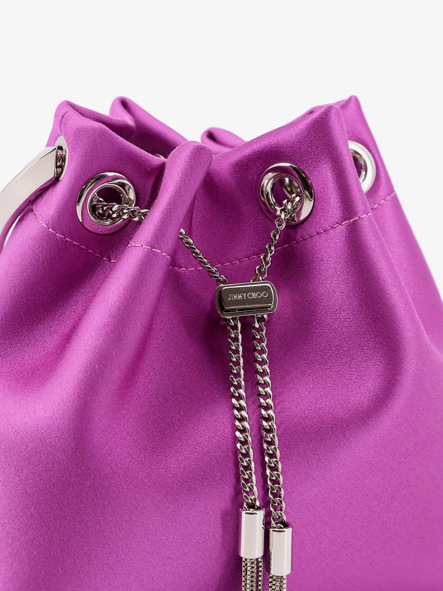 Jimmy Choo Bonbon Bucket Bag In Mirrored Fabric