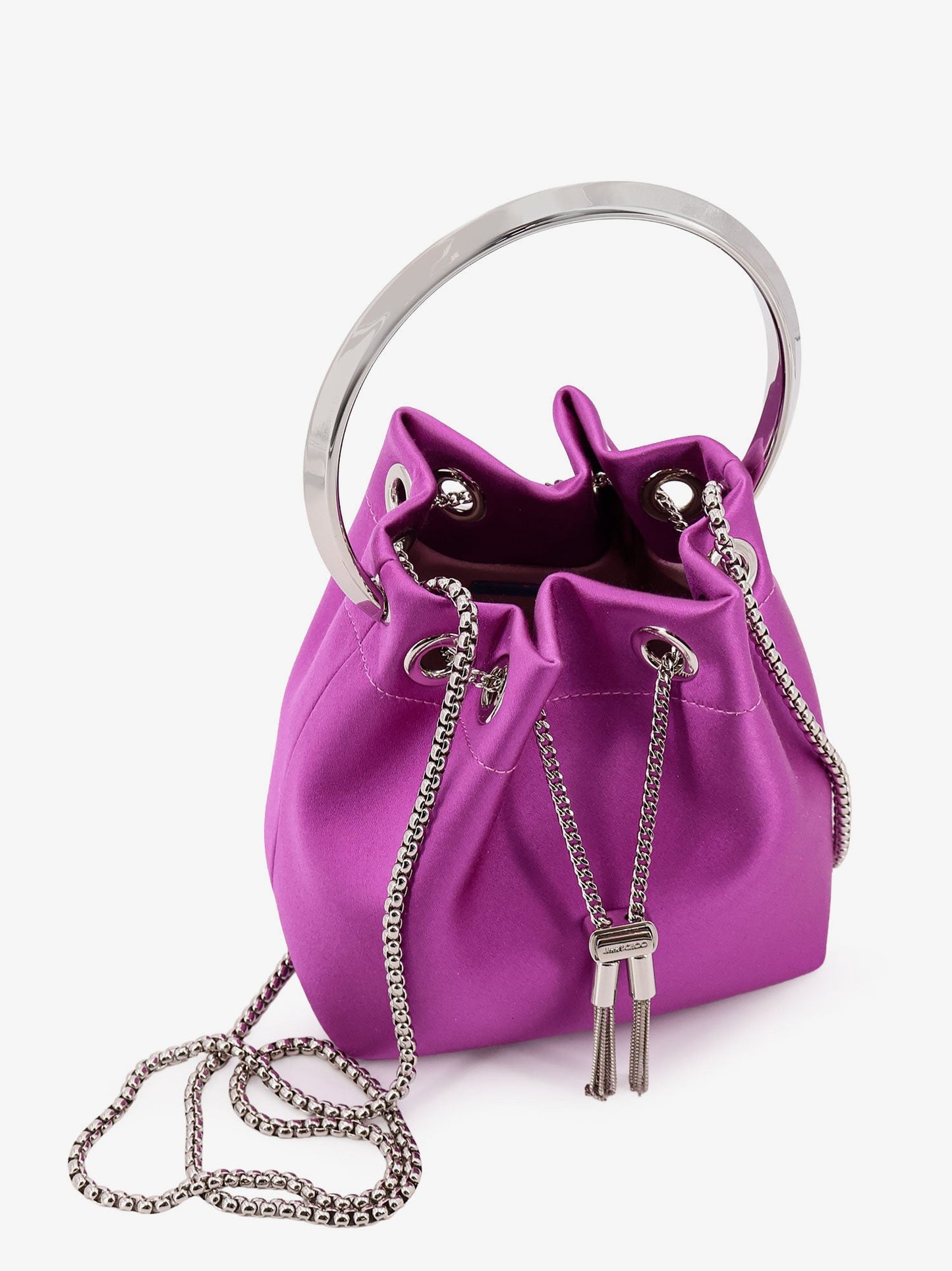 Jimmy Choo Bonbon Bucket Bag In Mirrored Fabric