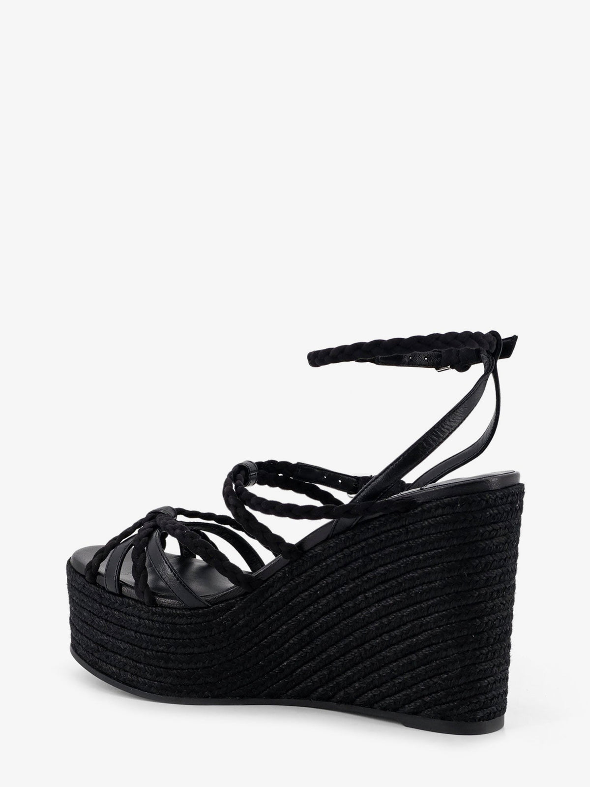Jimmy Choo Nyra leather and raffia sandals - Black
