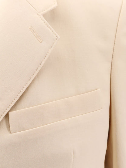 Lemaire Single-breasted wool and viscose blazer - Beige