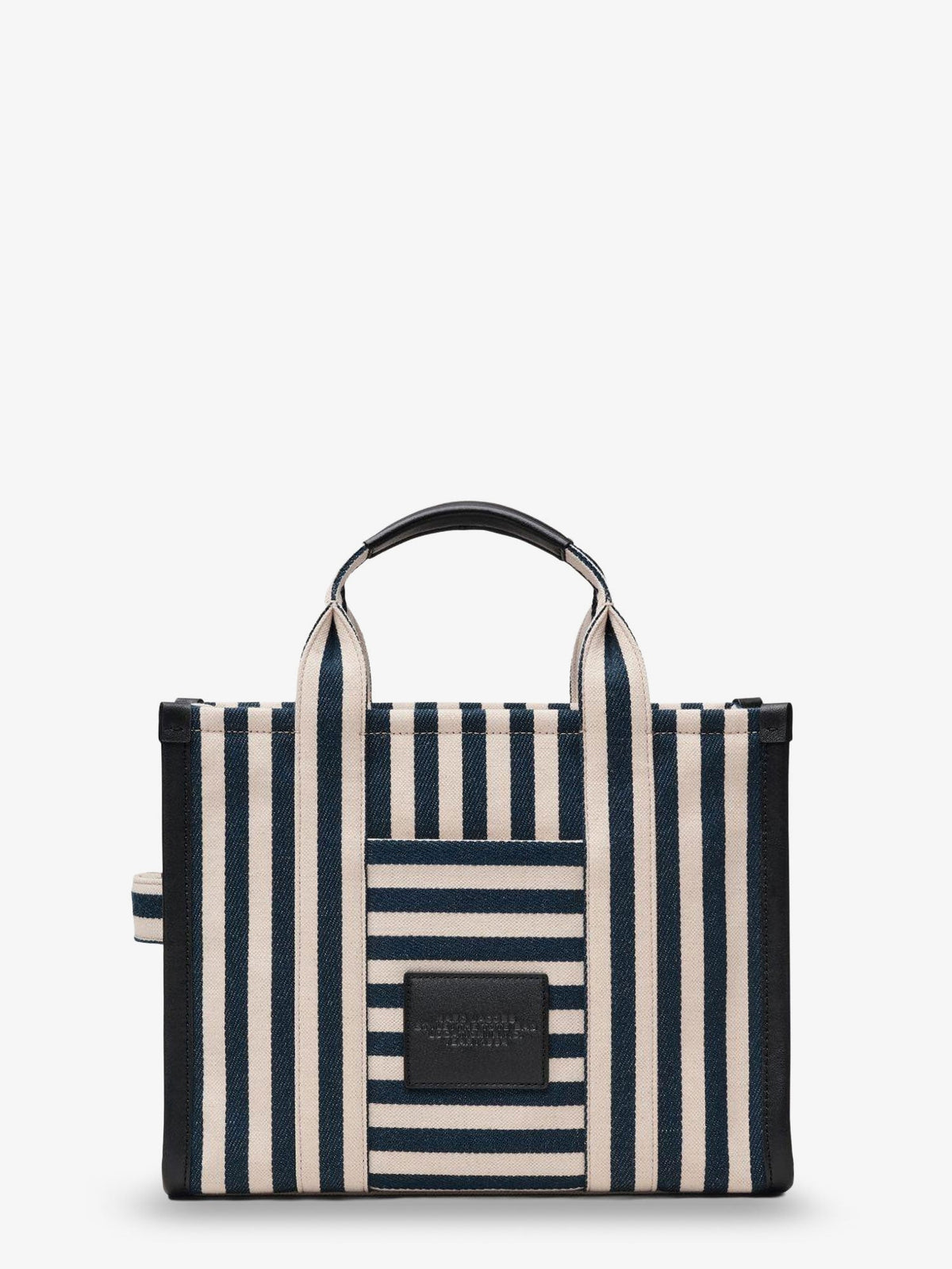 Marc Jacobs The Tote bag canvas handbag with embroidered logo on the front - Blue Sea Multi