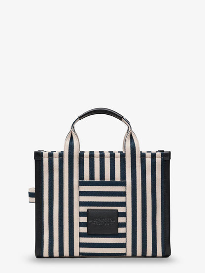 Marc Jacobs The Tote bag canvas handbag with embroidered logo on the front - Blue Sea Multi