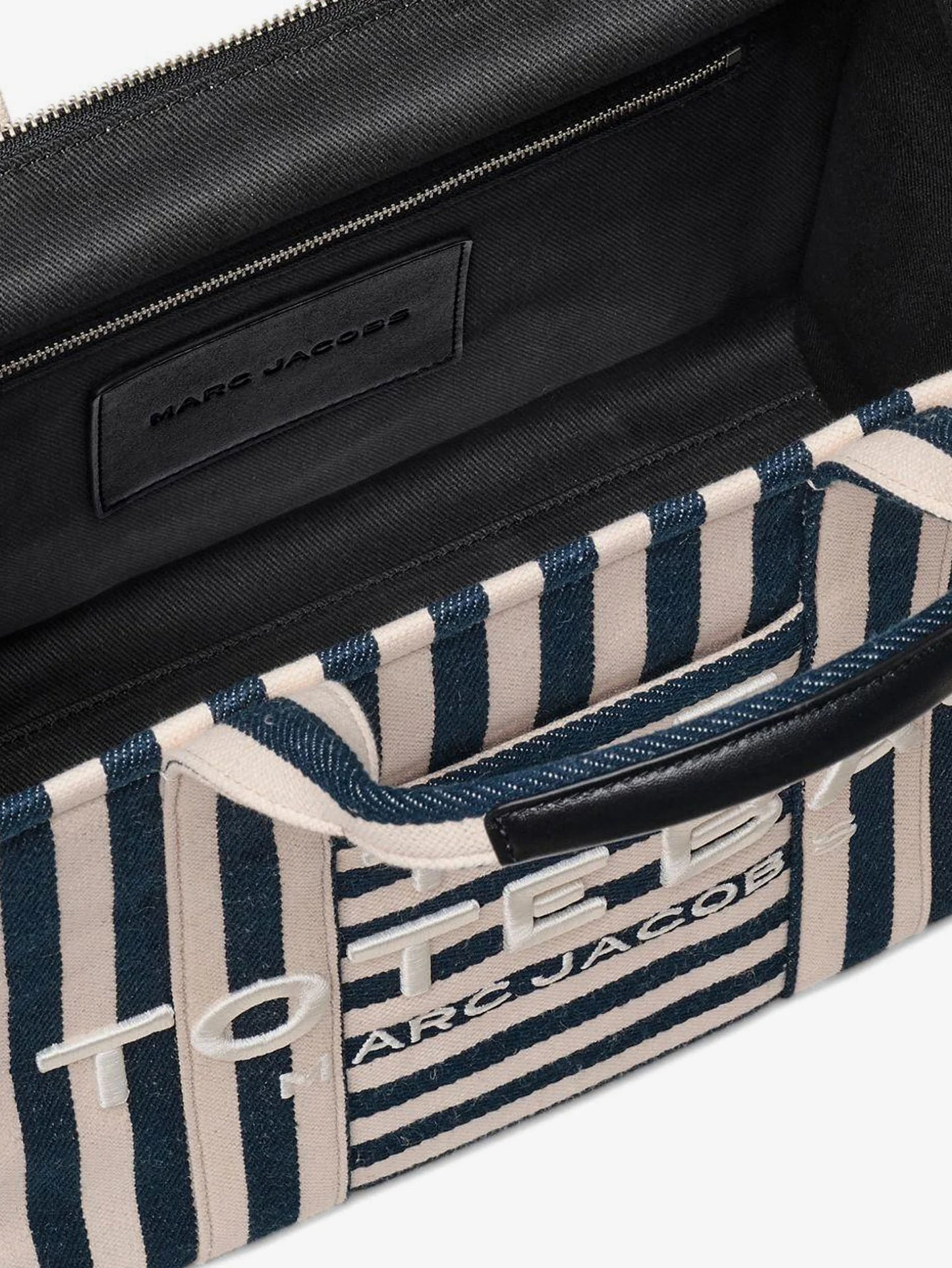 Marc Jacobs The Tote Bag Canvas Handbag With Embroidered Logo On The Front