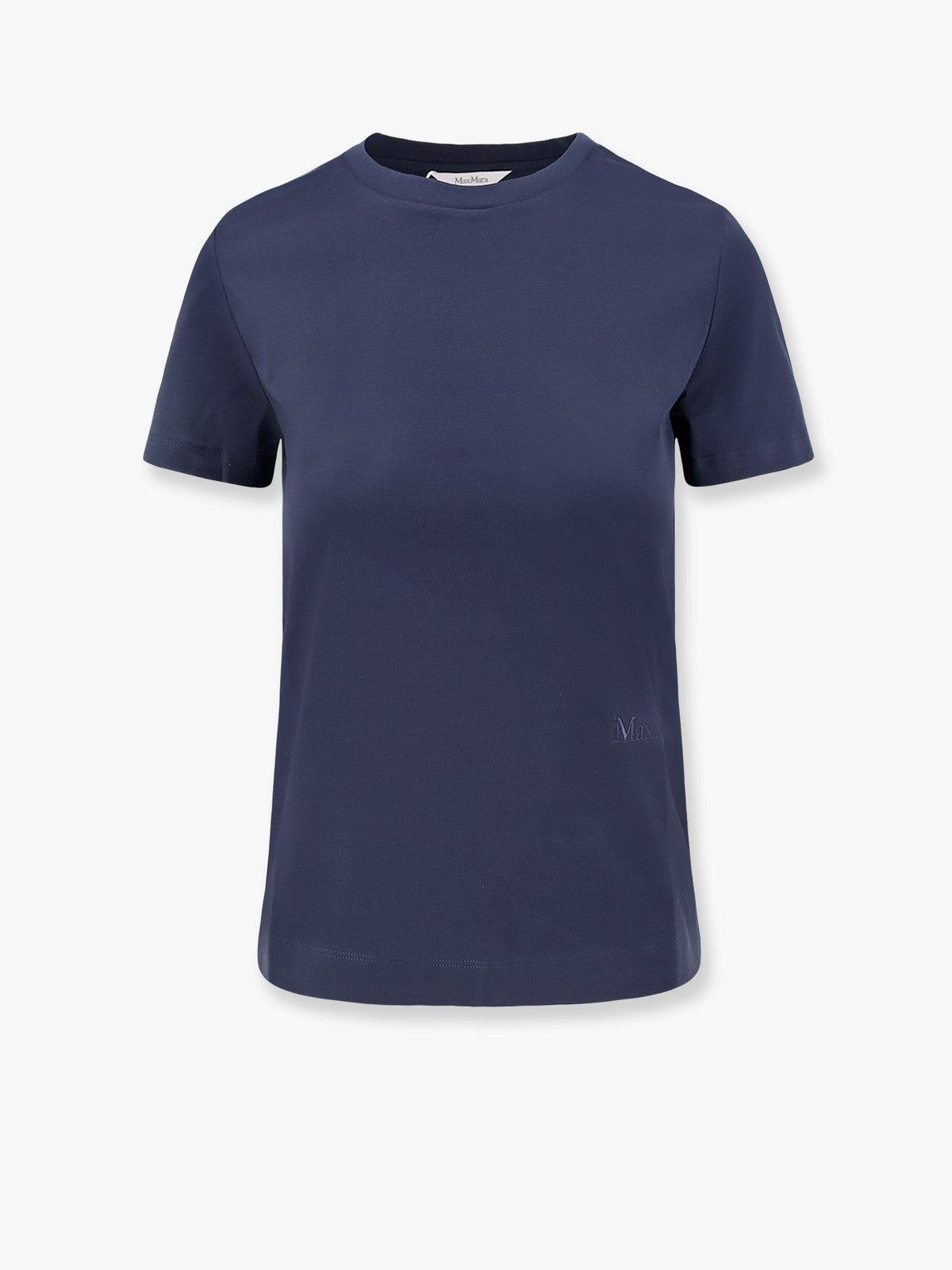 Max Mara Nerina cotton t-shirt with Max Mara embroidery - Blu