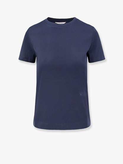 Max Mara Nerina cotton t-shirt with Max Mara embroidery - Blu