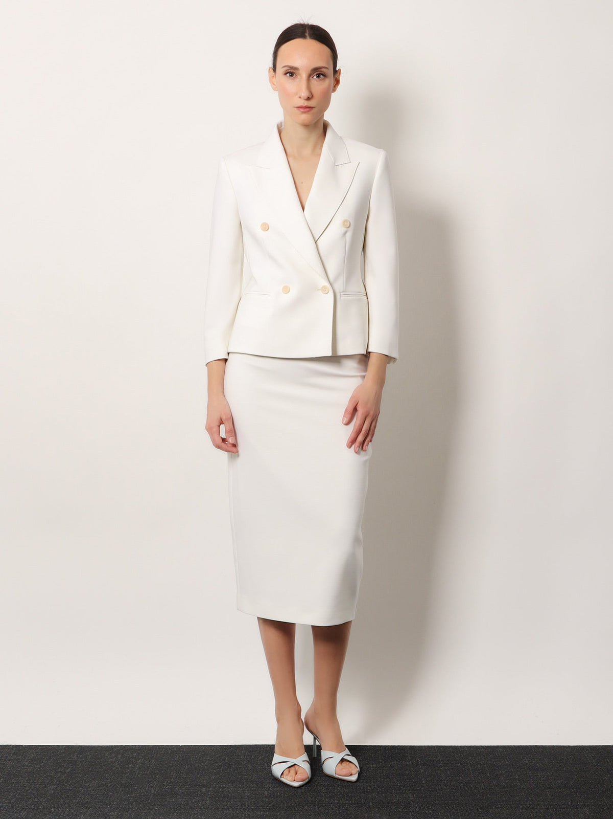 Max Mara Mxmdorico stretch virgin wool blazer - Bianco Avorio