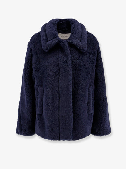 Max Mara Mxmfuggito alpaca and virgin wool fur jacket - Blu Marino