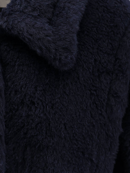 Max Mara Mxmfuggito alpaca and virgin wool fur jacket - Blu Marino