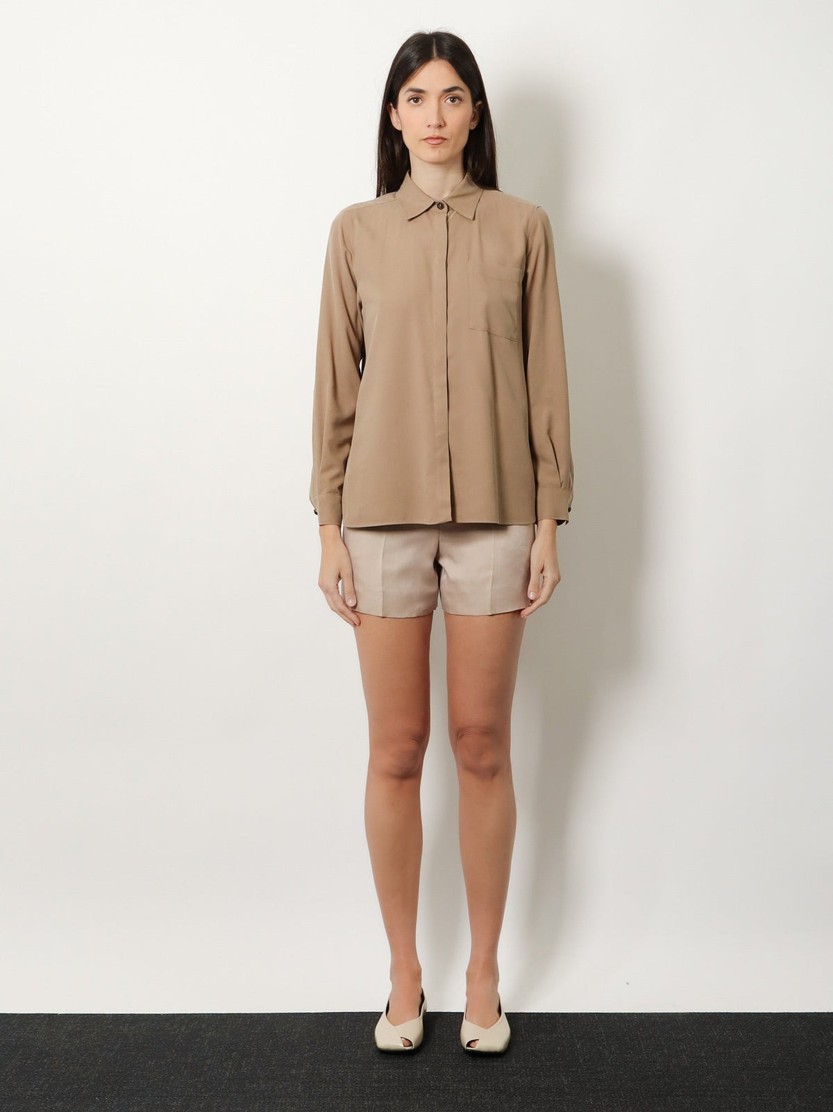 Max Mara Mxmsiamese silk shirt - Nocciola