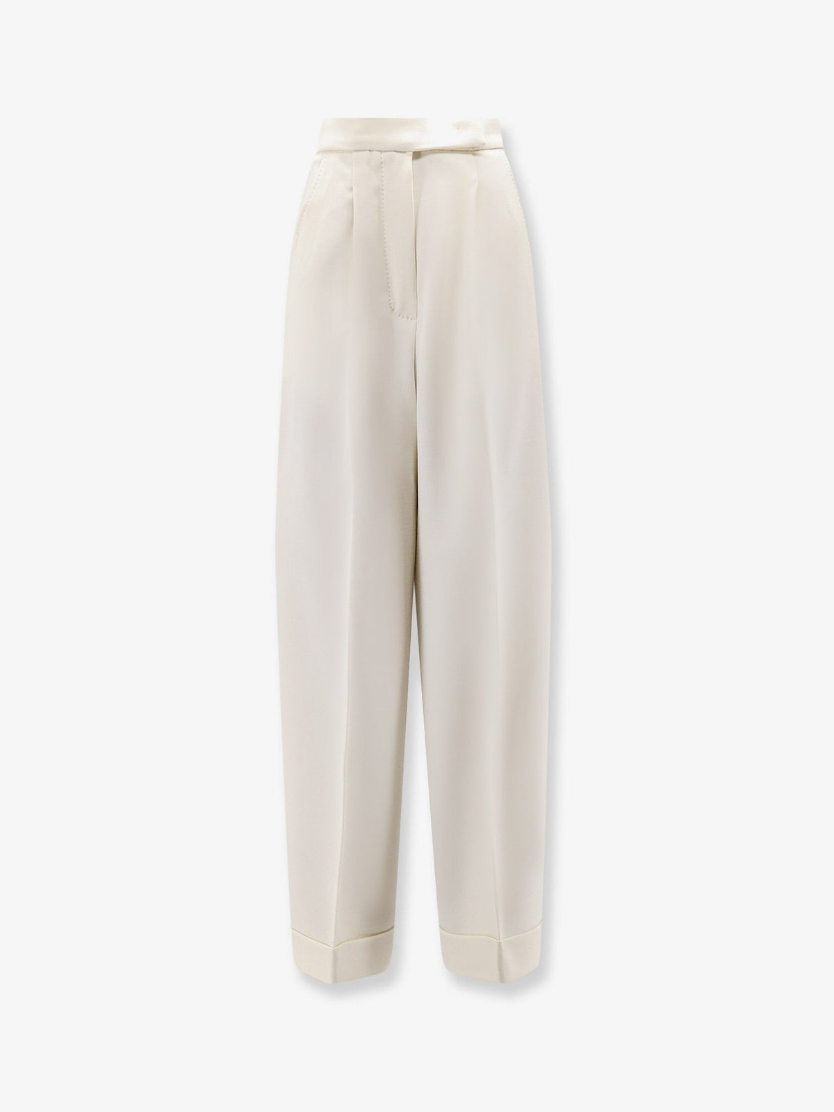 Max Mara Mxmrugiada virgin wool trousers - Bianco Avorio