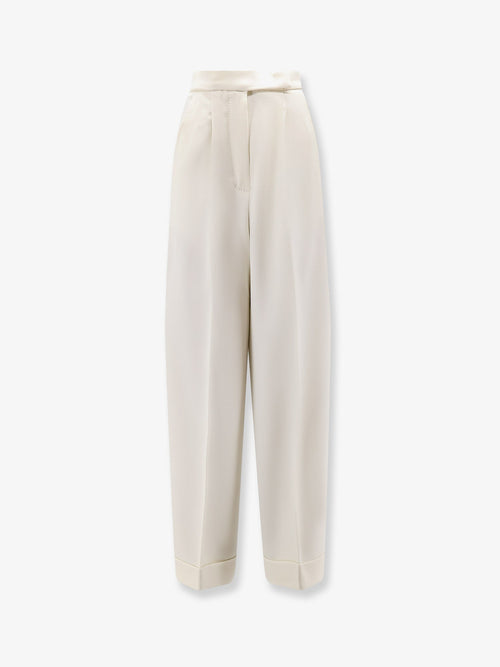 Max Mara Mxmrugiada virgin wool trousers - Bianco Avorio
