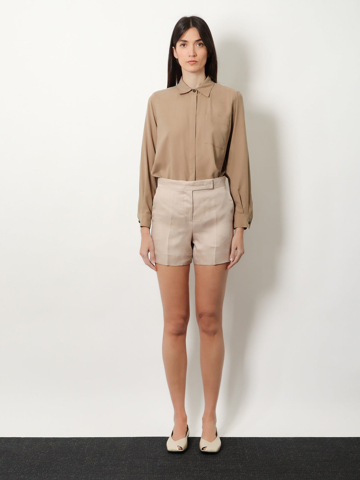 Max Mara Mxaerosi silk shorts - Cammello