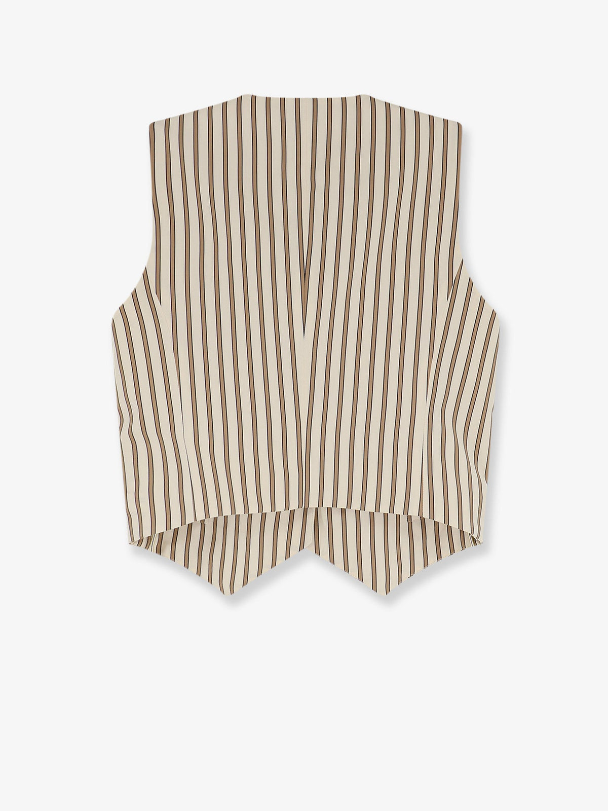 Max Mara Mxmfauno striped cotton and silk vest - Beige