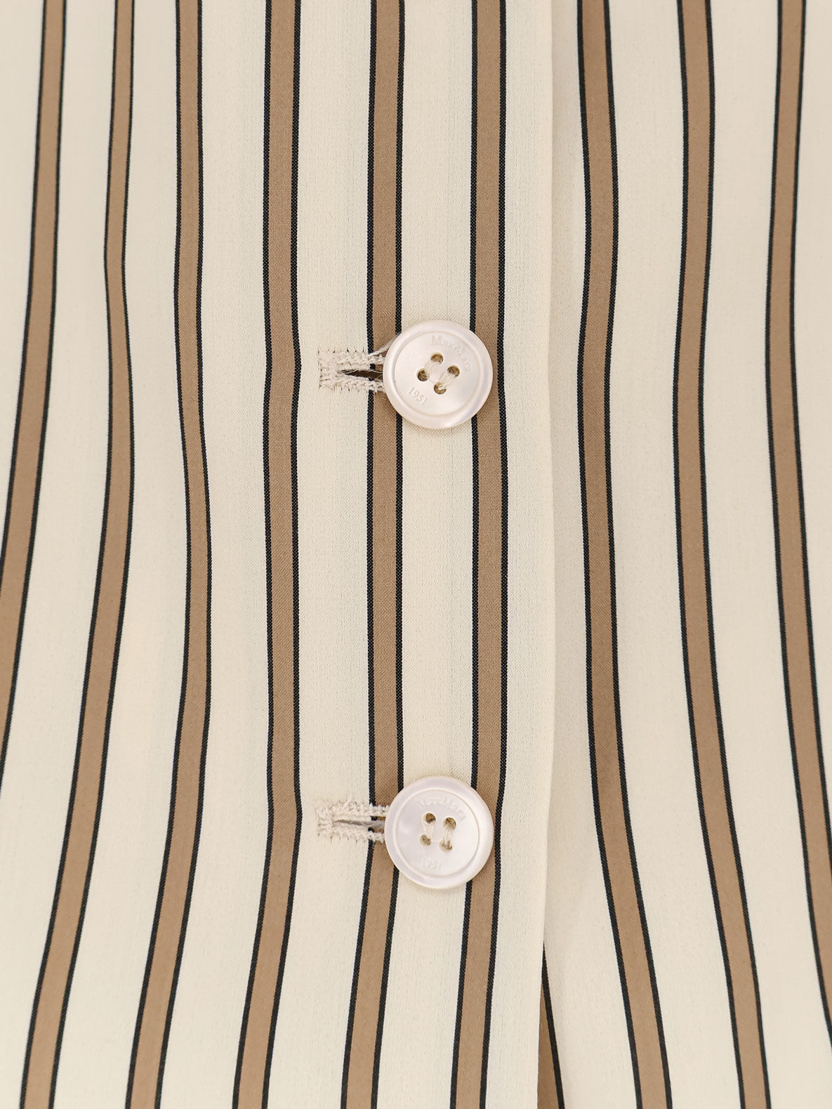 Max Mara Mxmfauno striped cotton and silk vest - Beige