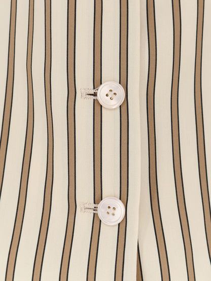 Max Mara Mxmfauno striped cotton and silk vest - Beige