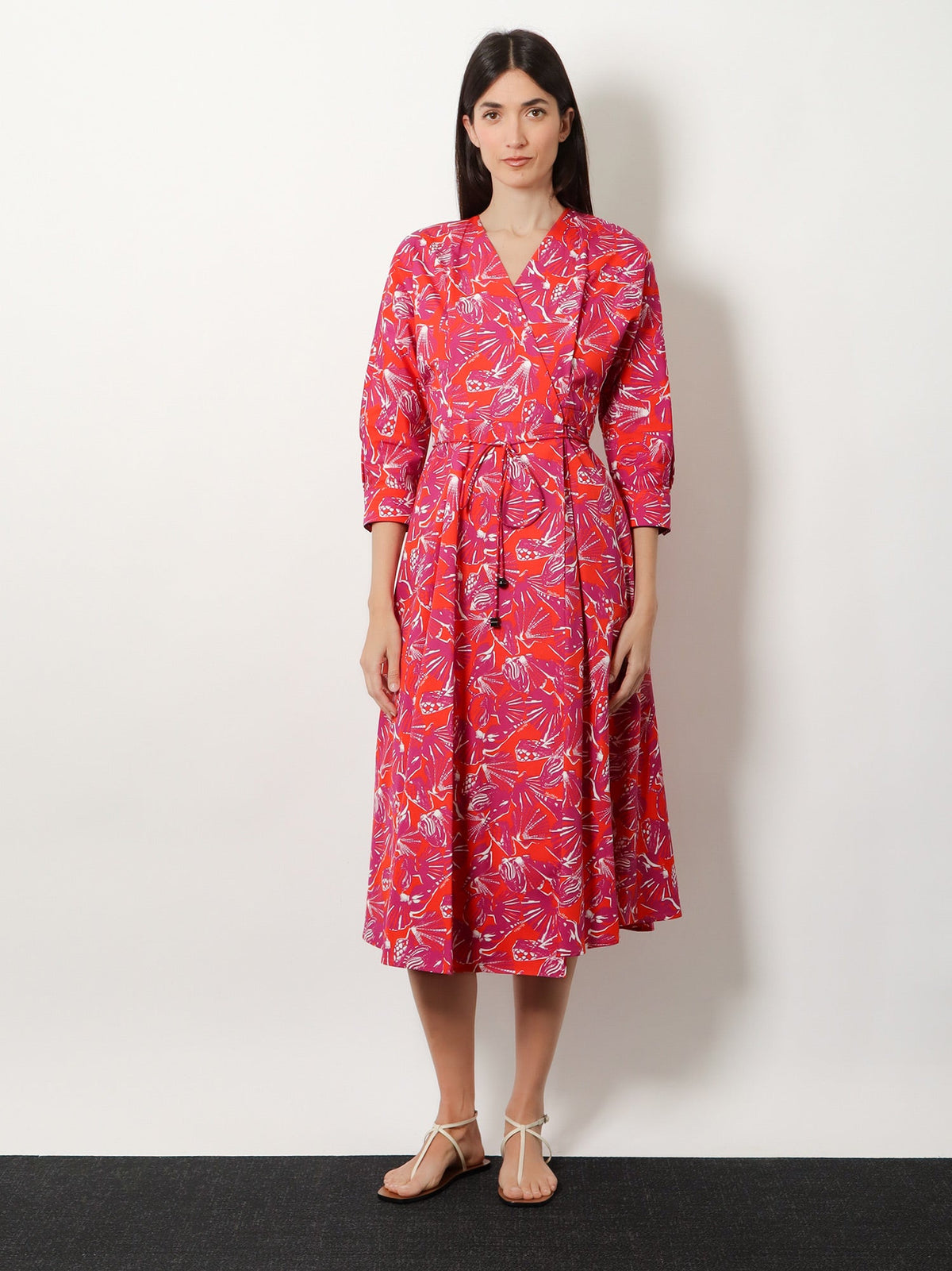 Max Mara Mxmcamino printed cotton dress - Corallo