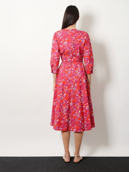 Max Mara Mxmcamino printed cotton dress - Corallo