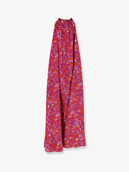 Max Mara Mxmcartone silk long dress - Corallo