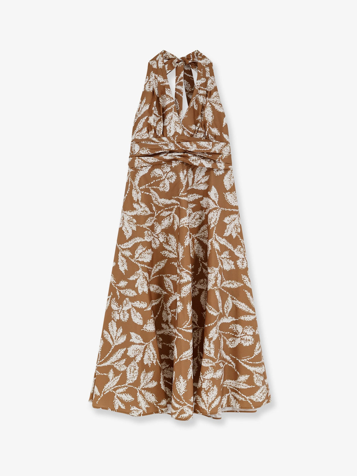Max Mara Mxmebella printed cotton dress - Caramello