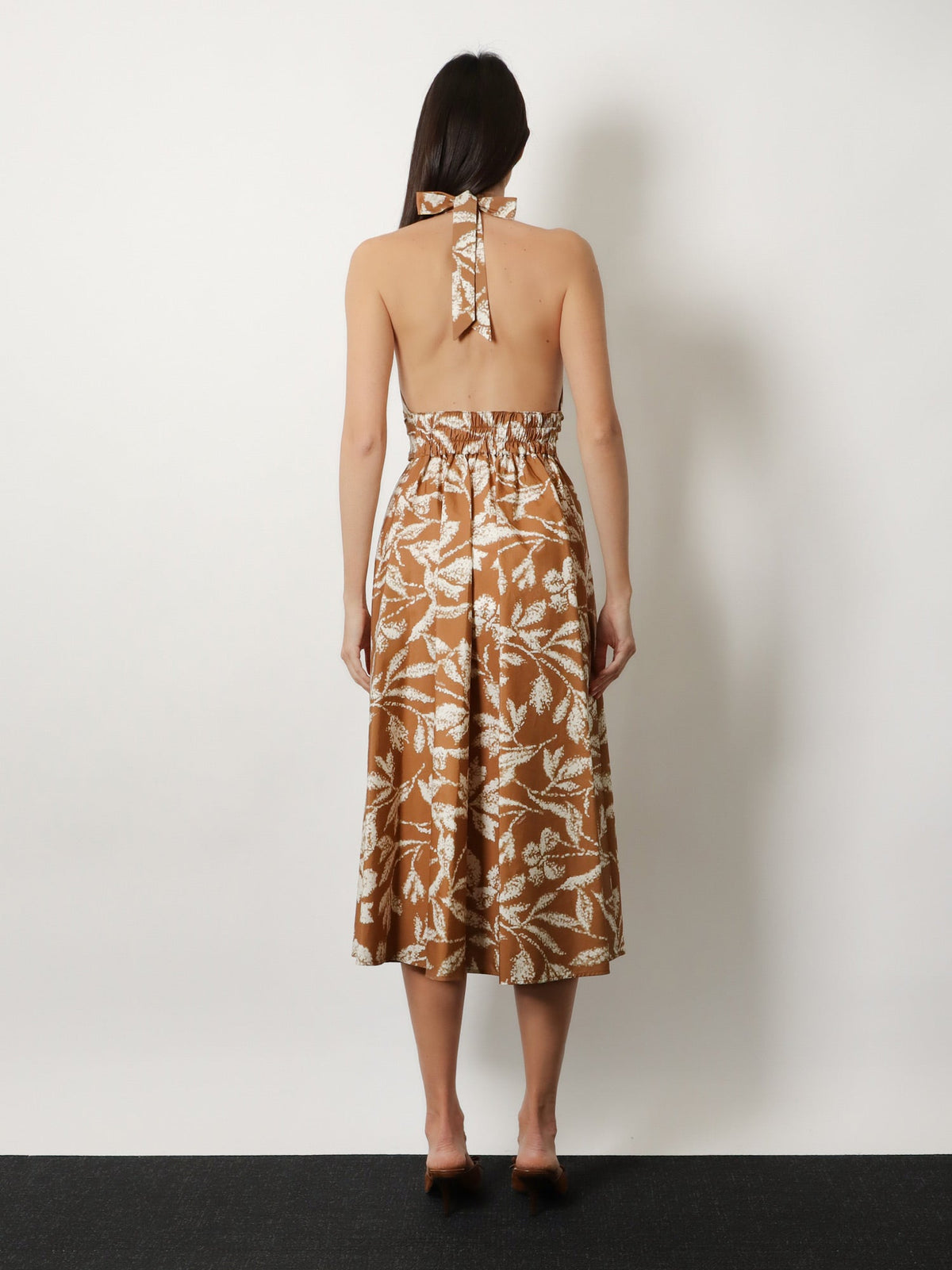 Max Mara Mxmebella printed cotton dress - Caramello