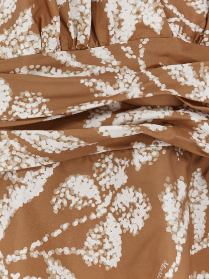 Max Mara Mxmebella printed cotton dress - Caramello