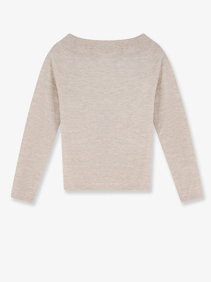 Max Mara Faretra cashmere sweater with matching removable band - Beige