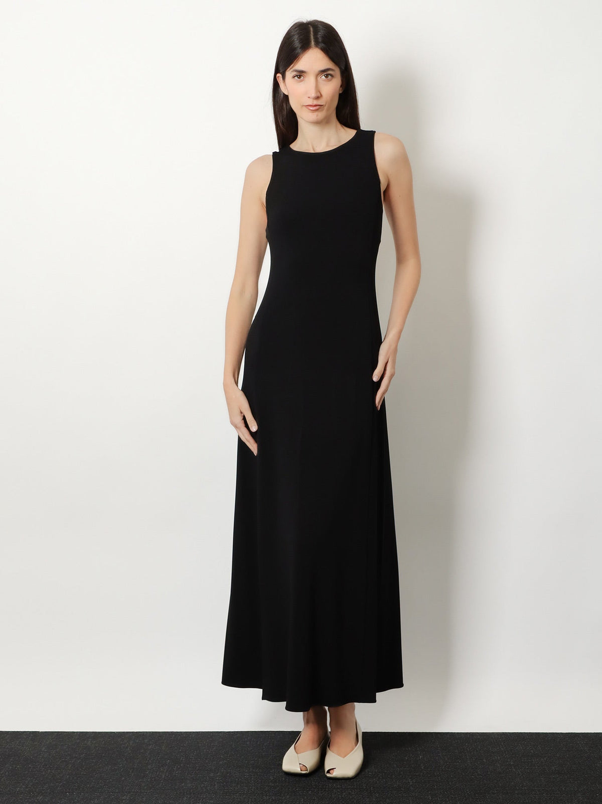 Max Mara Mxppania stretch viscose long dress - Nero