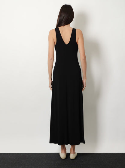 Max Mara Mxppania stretch viscose long dress - Nero
