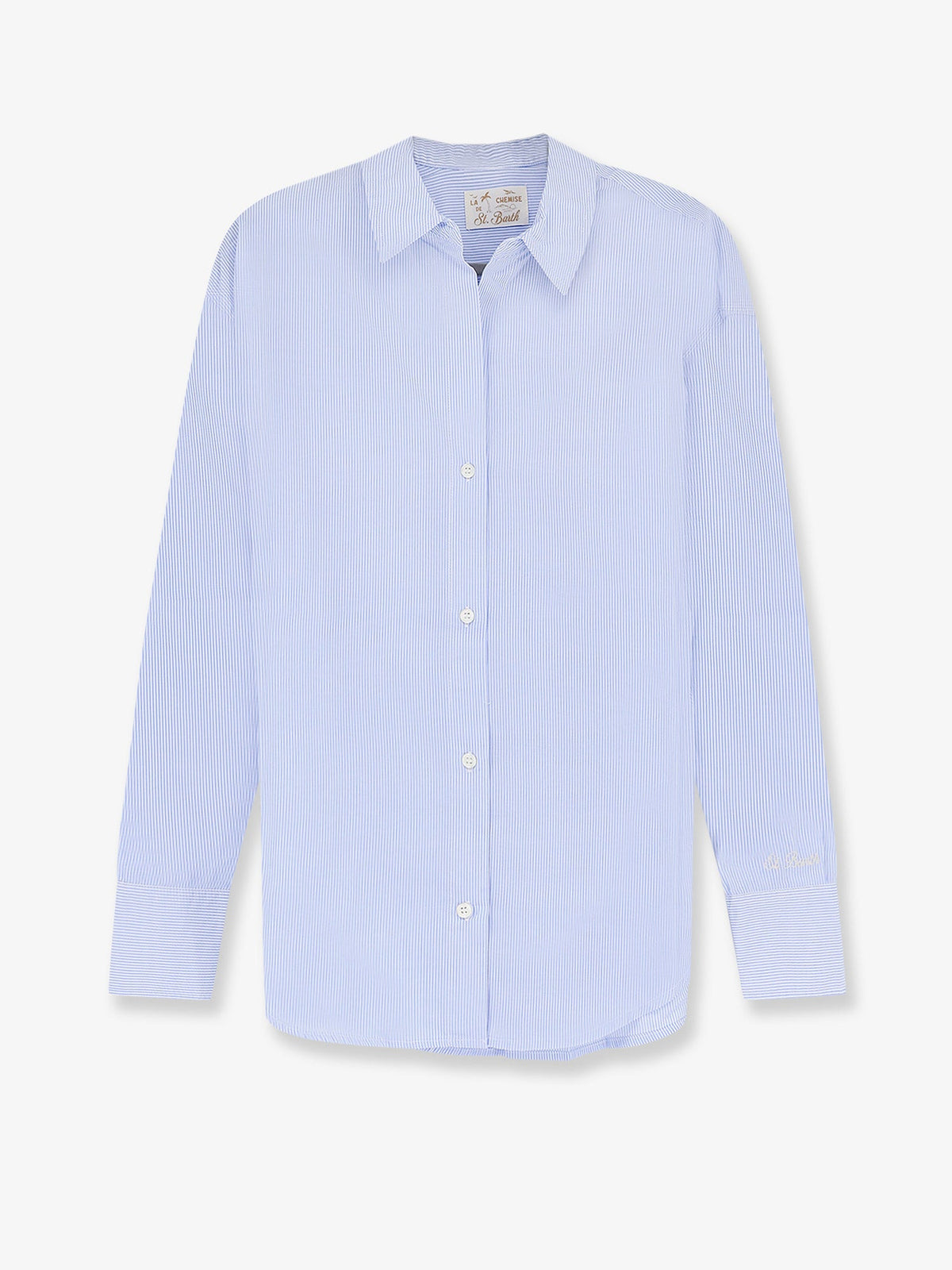 MC2 Saint Barth Cristal cotton shirt with striped pattern - Blue