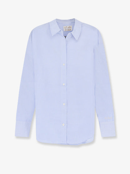 MC2 Saint Barth Cristal cotton shirt with striped pattern - Blue
