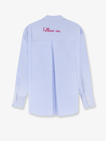 MC2 Saint Barth Cristal cotton shirt with striped pattern - Blue