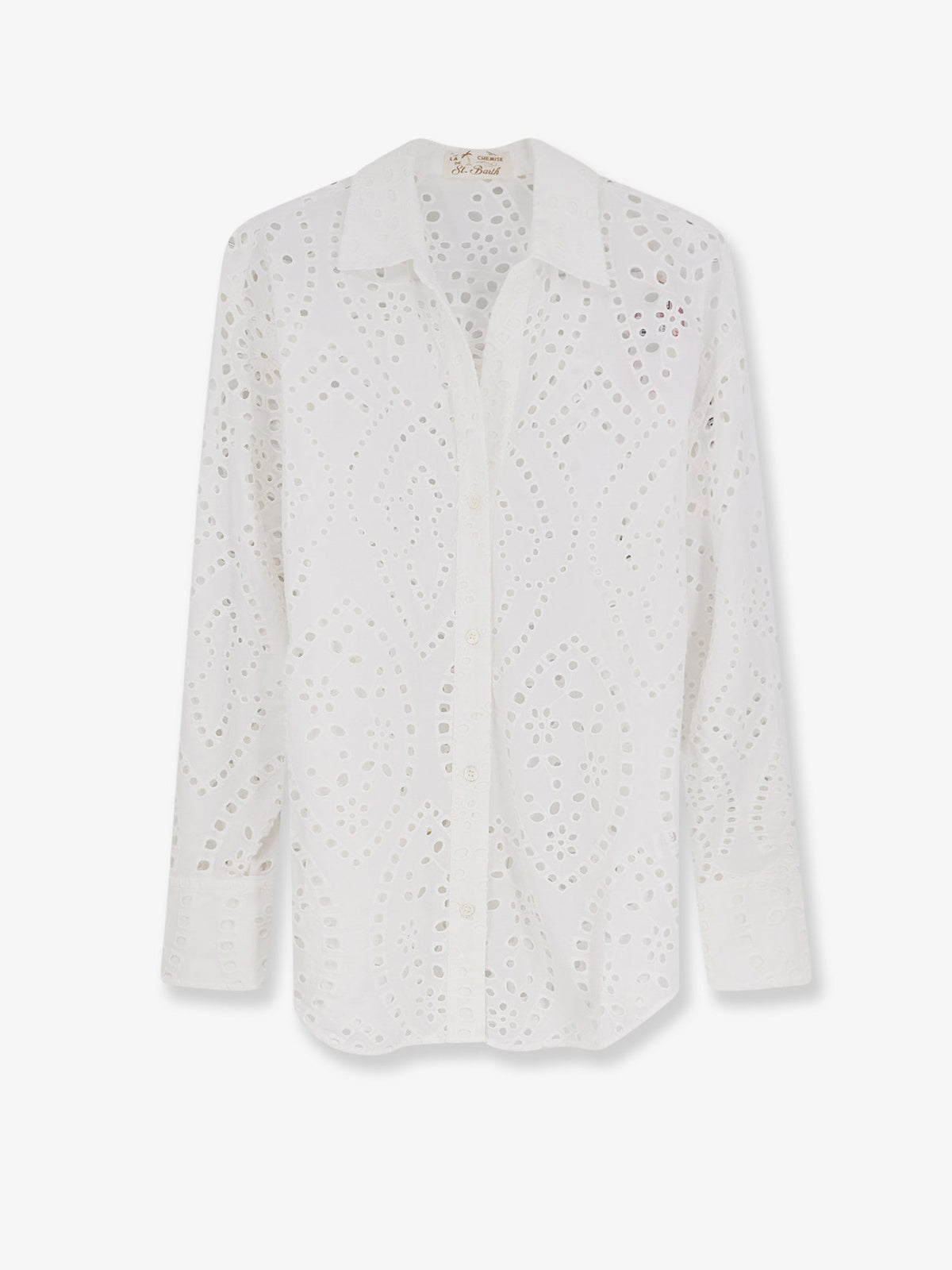 MC2 Saint Barth Cristal broderie anglaise embroidery shirt - White